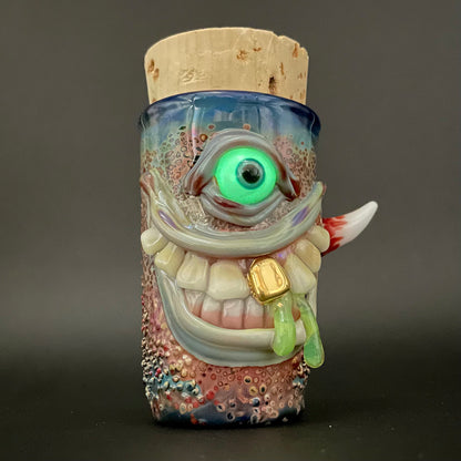 Smiley Face Cyclops Cork Jar