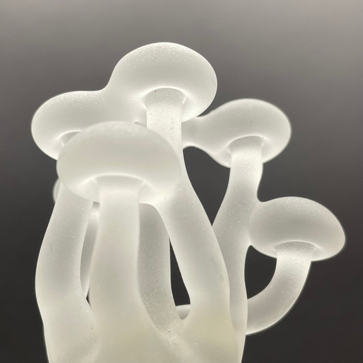 Mushroom, frosted clear glass led night light.
