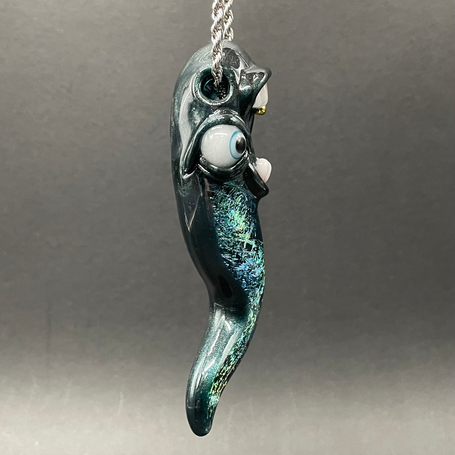 Dichroic tentacle pendant glass art - premium handcrafted piece