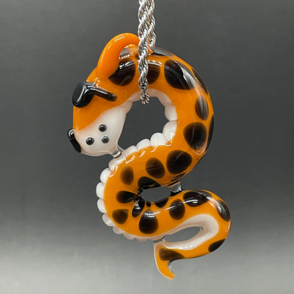 Slithering Chester Cheetah glass pendant