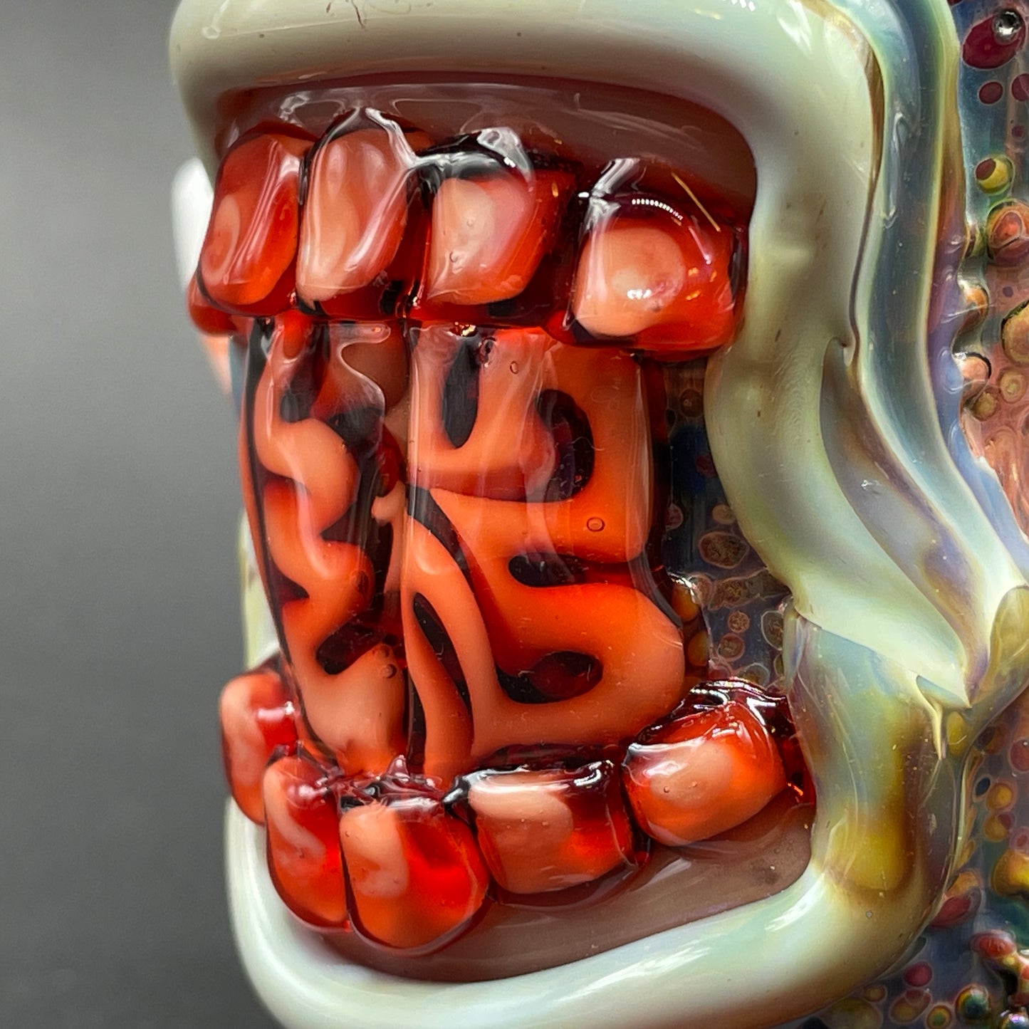 Brain eating zombie shot glass glass art - premium handcrafted piece