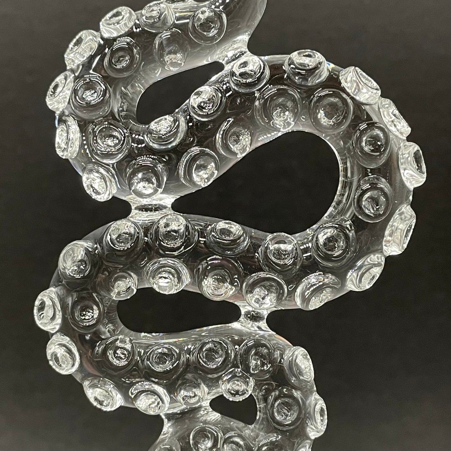 Hand-blown 3 clear tentacle ornaments - Leviathan Glass original