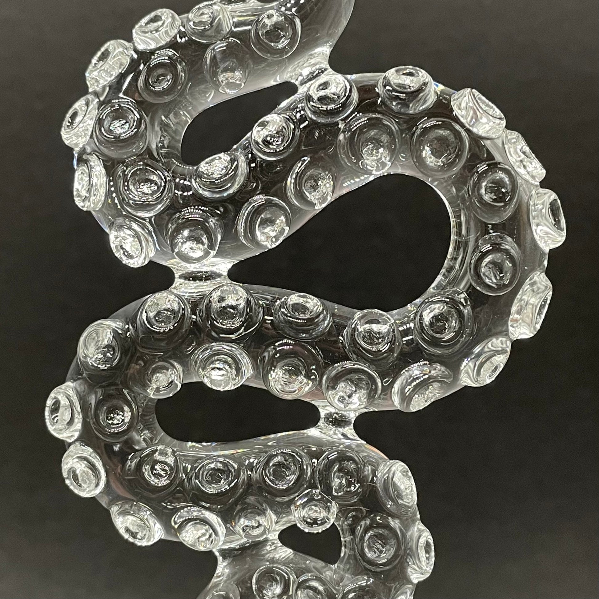 Hand-blown 3 clear tentacle ornaments - Leviathan Glass original