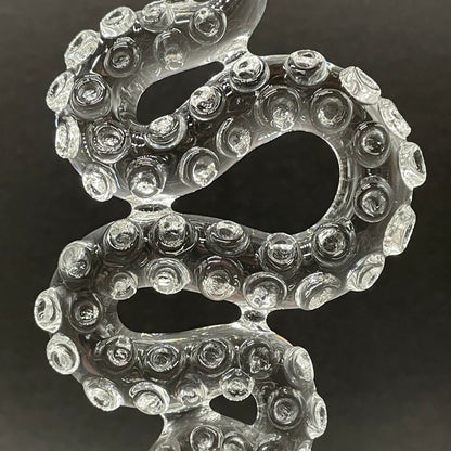 Hand-blown 3 clear tentacle ornaments - Leviathan Glass original