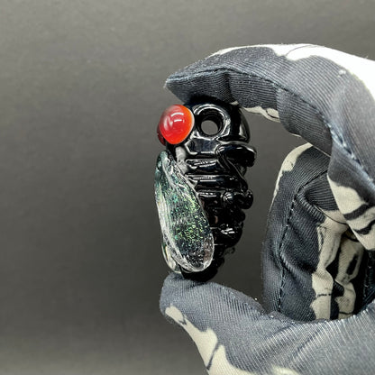 Hand-blown Cicada pendant - Leviathan Glass original