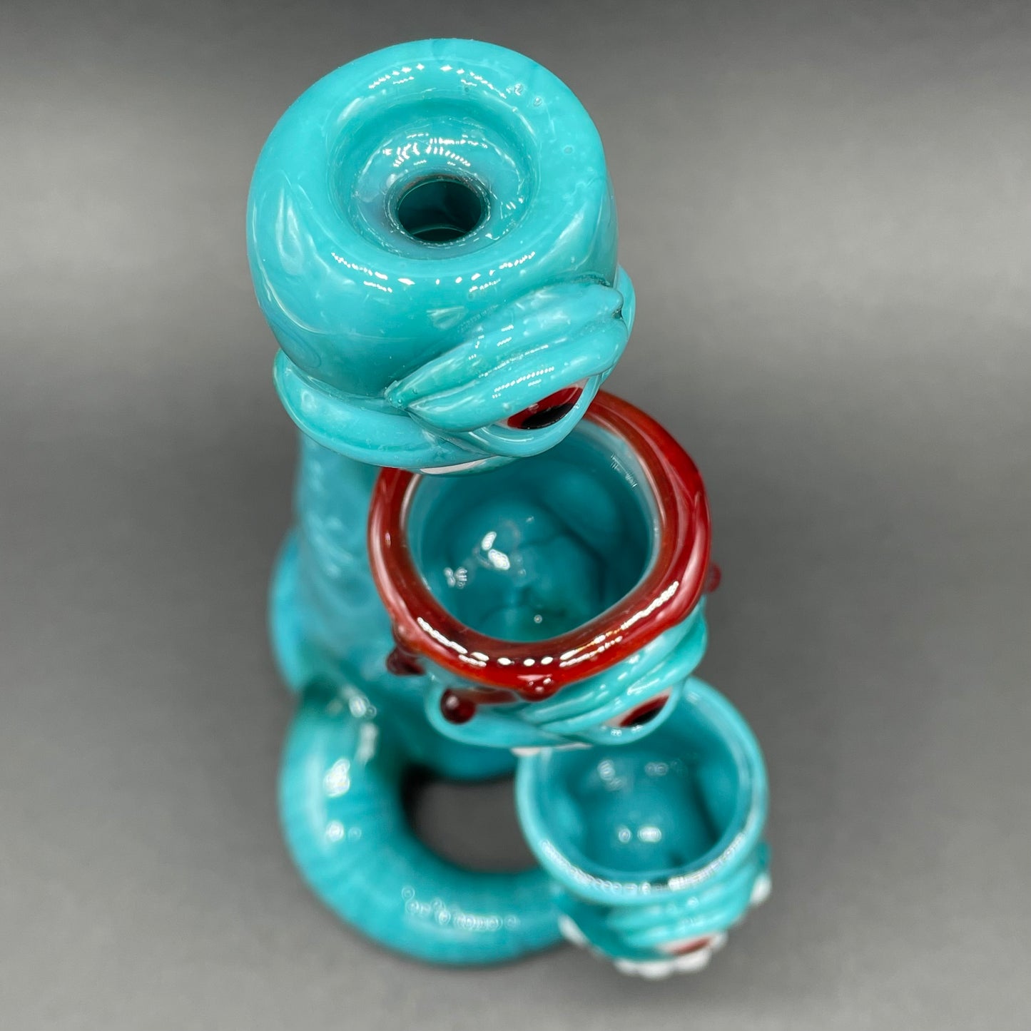 Hand-blown 3 headed downdraft incense burner - Leviathan Glass original