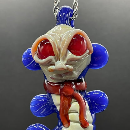 Labyrinth worm pendant by Leviathan Glass - artisan detail