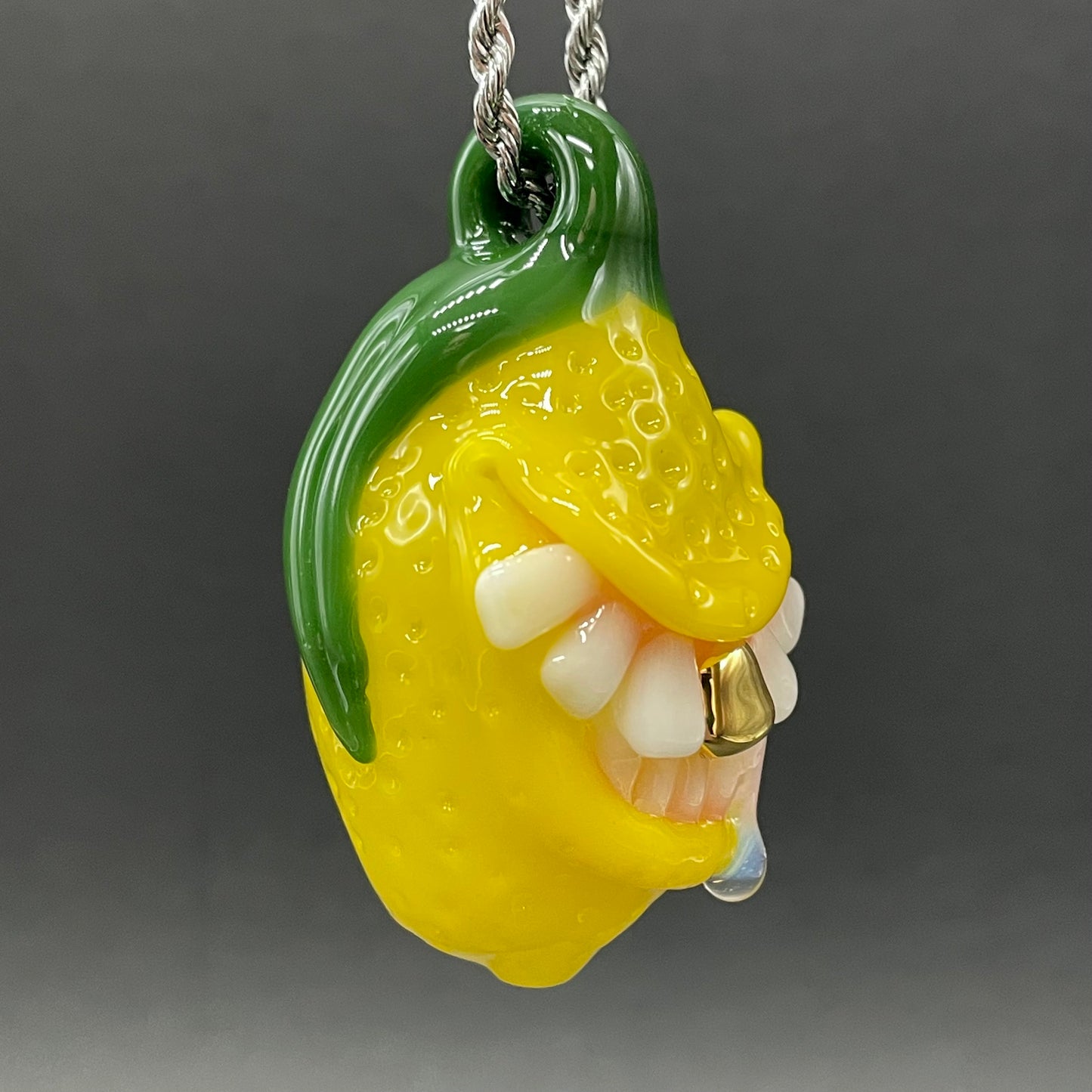 Grinning lemon pendant