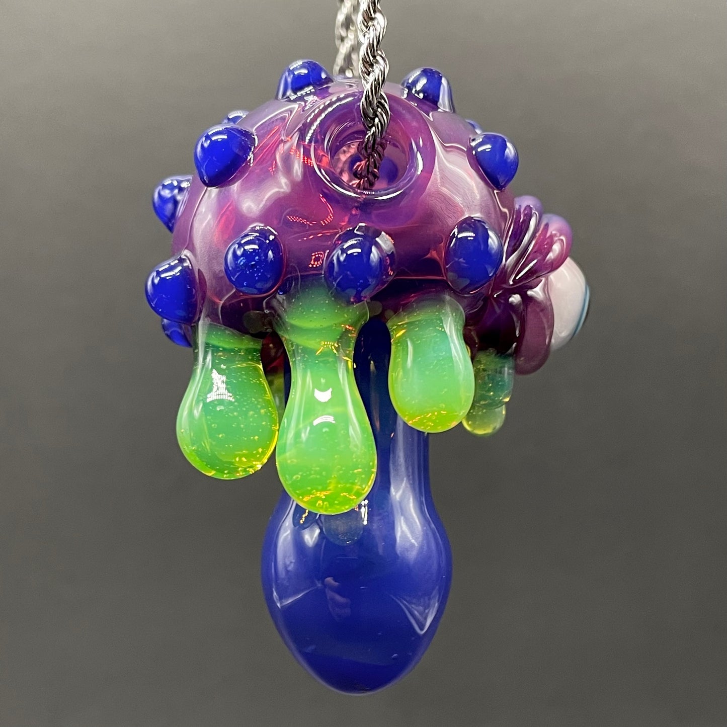 Leviathan Glass About last night glass mushroom pendant - hand-blown art