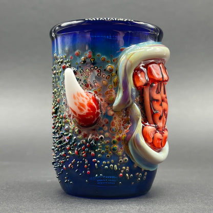 Leviathan Glass Brain eating zombie shot glass - hand-blown art