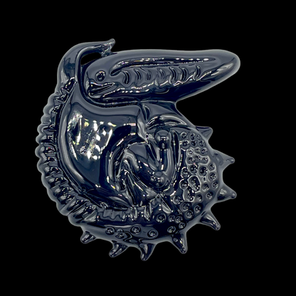 Hand-blown glass Xenomorph pendant by Leviathan Glass