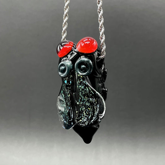 Cicada pendant hand blown glass art - Leviathan Glass