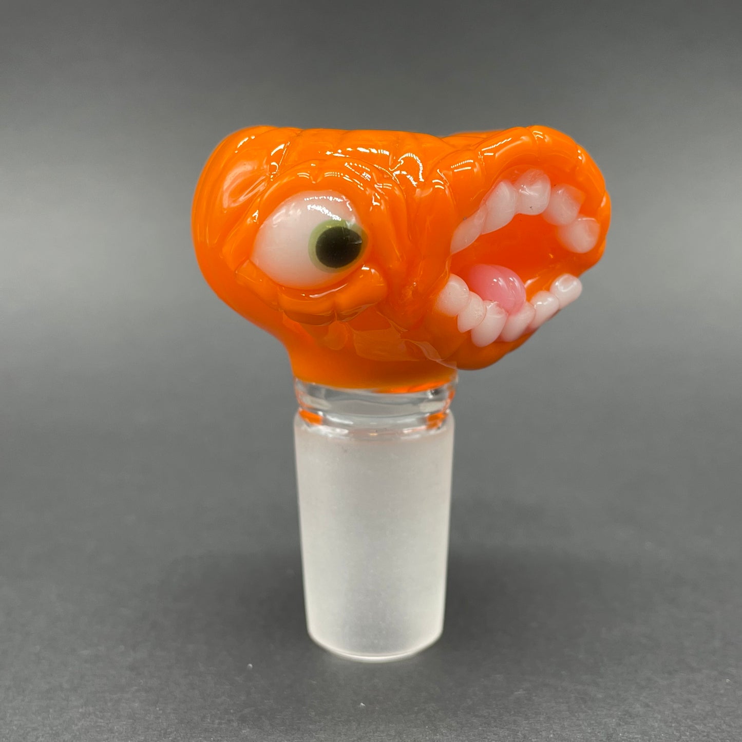 Hand-blown 18mm Screaming pumpkin slide - Leviathan Glass original