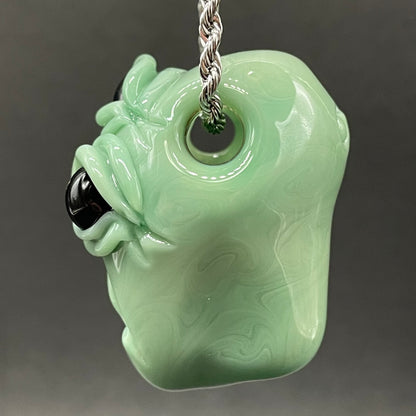 Time manipulating three eye glass alien pendant