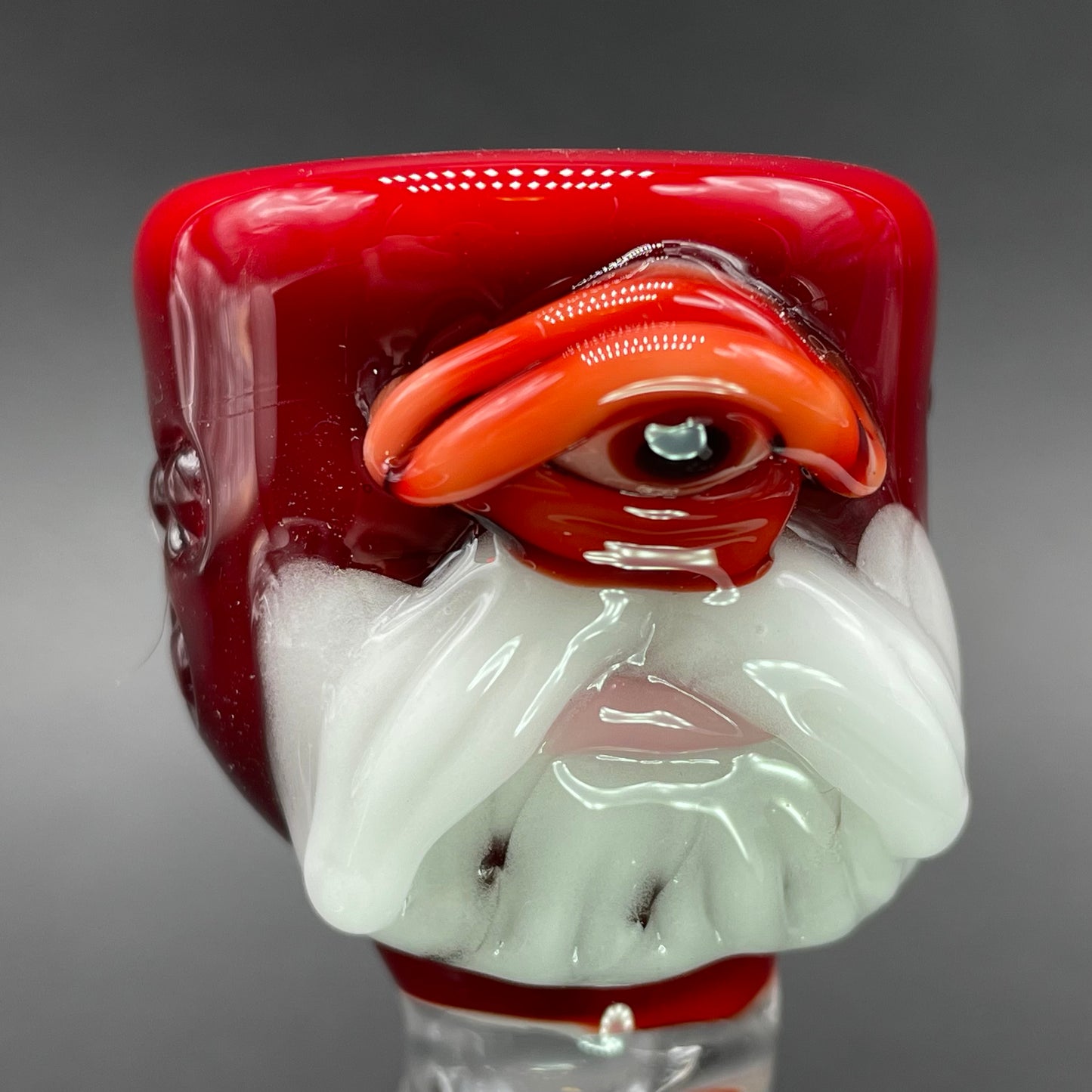 18mm Cyclopean Santa slide glass art - premium handcrafted piece