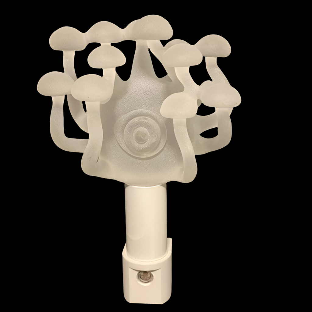 Hand-blown Large Mushroom, frosted clear glass led night light. #1 - Leviathan Glass original