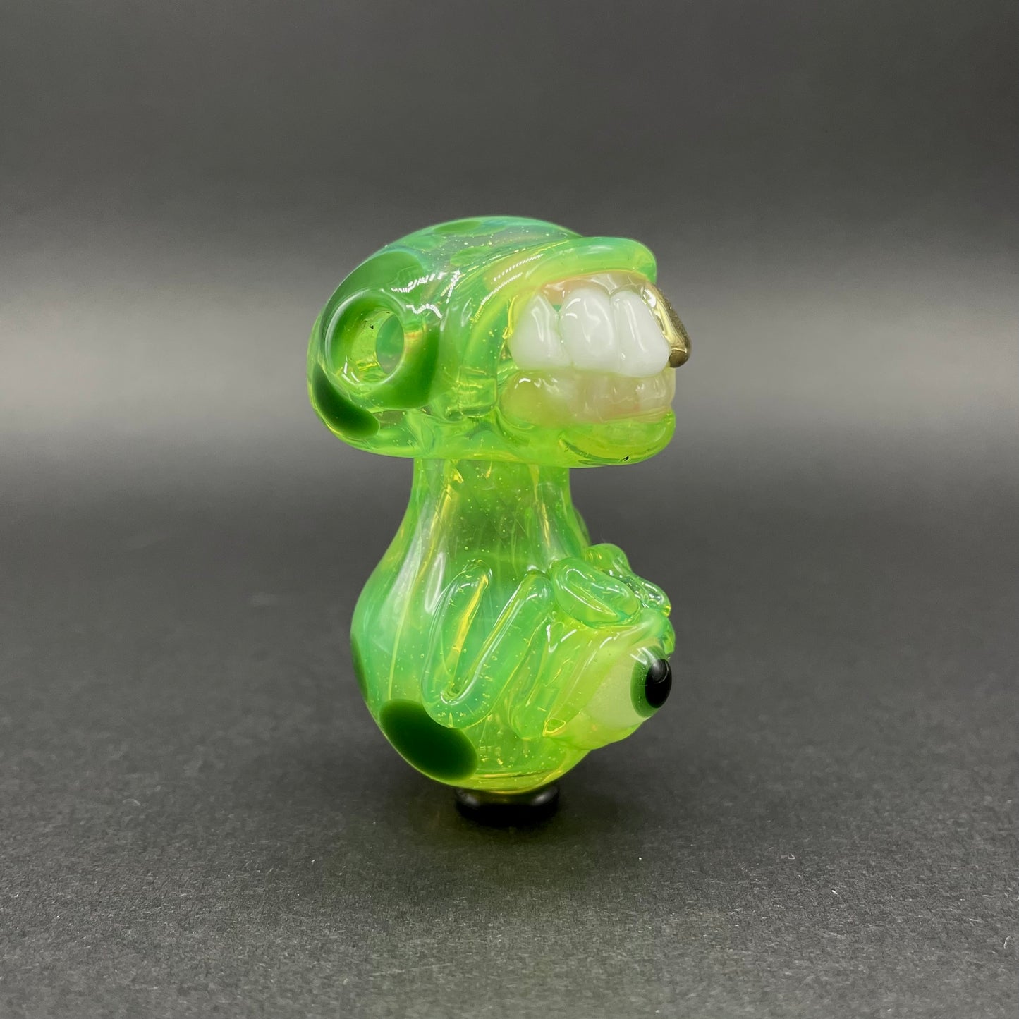 Hand-blown Green slime mushroom monster - Leviathan Glass original