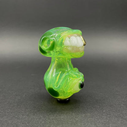 Hand-blown Green slime mushroom monster - Leviathan Glass original