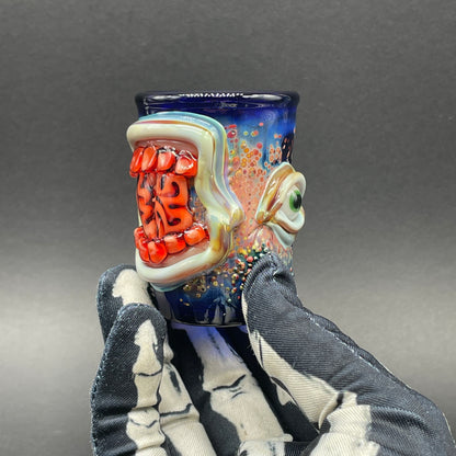Premium Brain eating zombie shot glass - collectible glass art