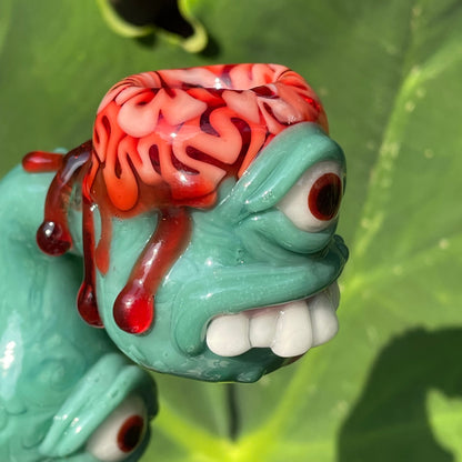 Hand-blown 18mm single hole Brainless bob slide - Leviathan Glass original