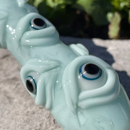 Hand-blown Smiley face bubbler - Leviathan Glass original