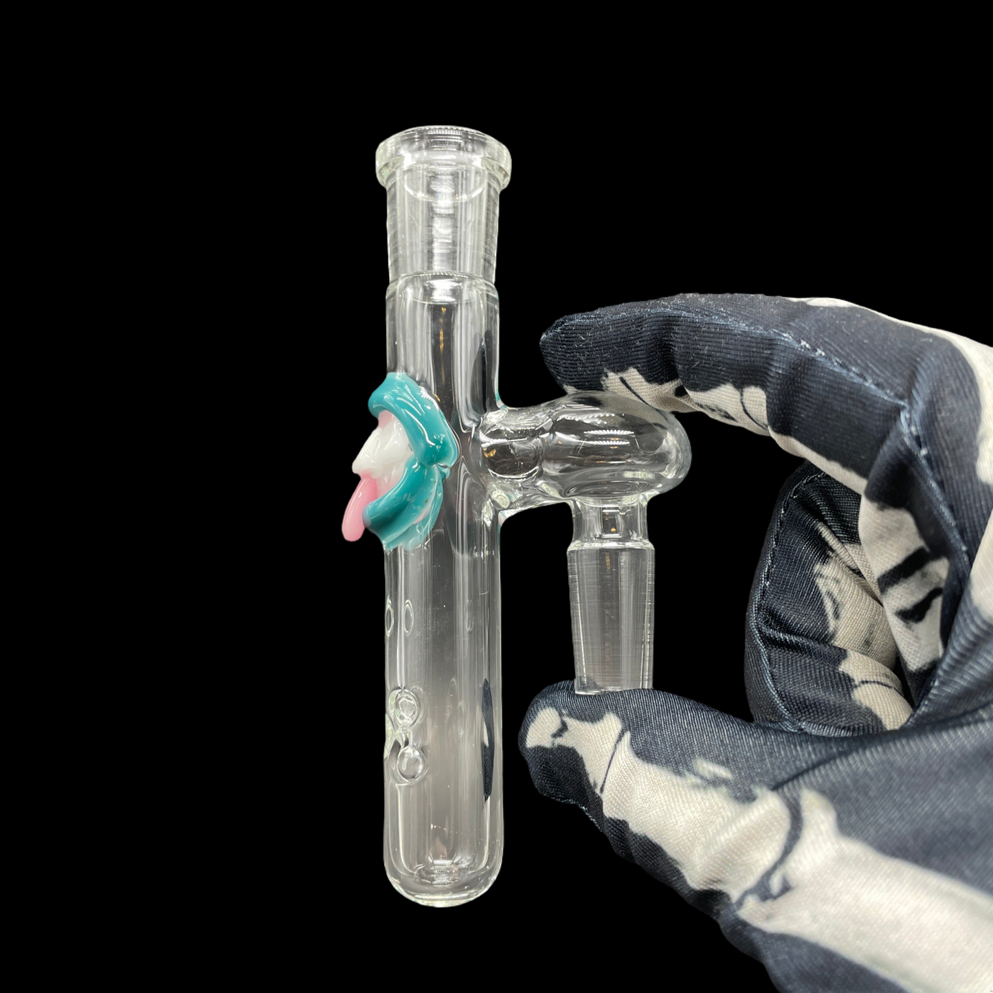 Hand-blown glass 14mm 90º little dude (teeth) by Leviathan Glass