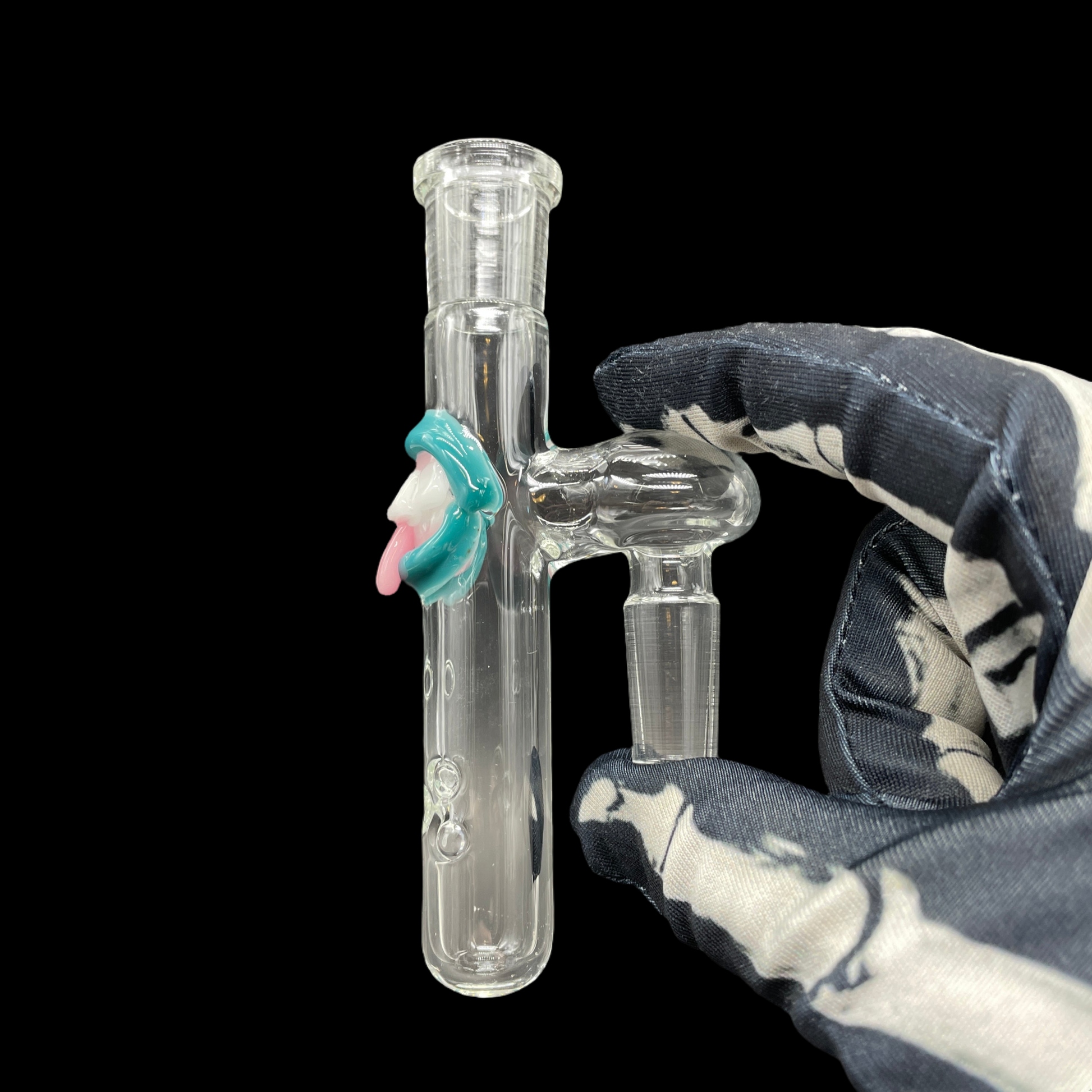 Hand-blown glass 14mm 90º little dude (teeth) by Leviathan Glass