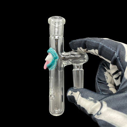 Hand-blown glass 14mm 90º little dude (teeth) by Leviathan Glass