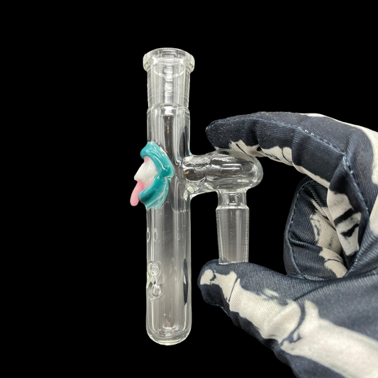 Hand-blown glass 14mm 90º little dude (teeth) by Leviathan Glass