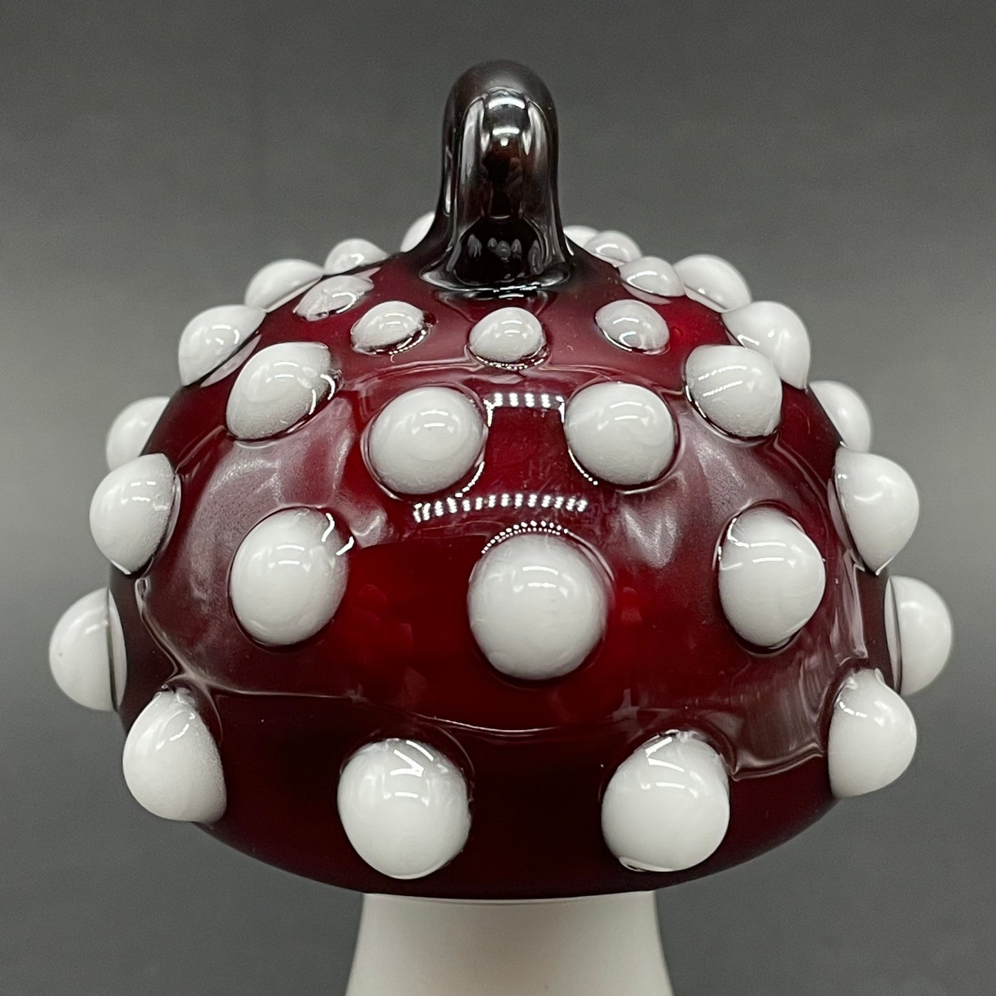 Cyclops mushroom ornament hand blown glass art - Leviathan Glass