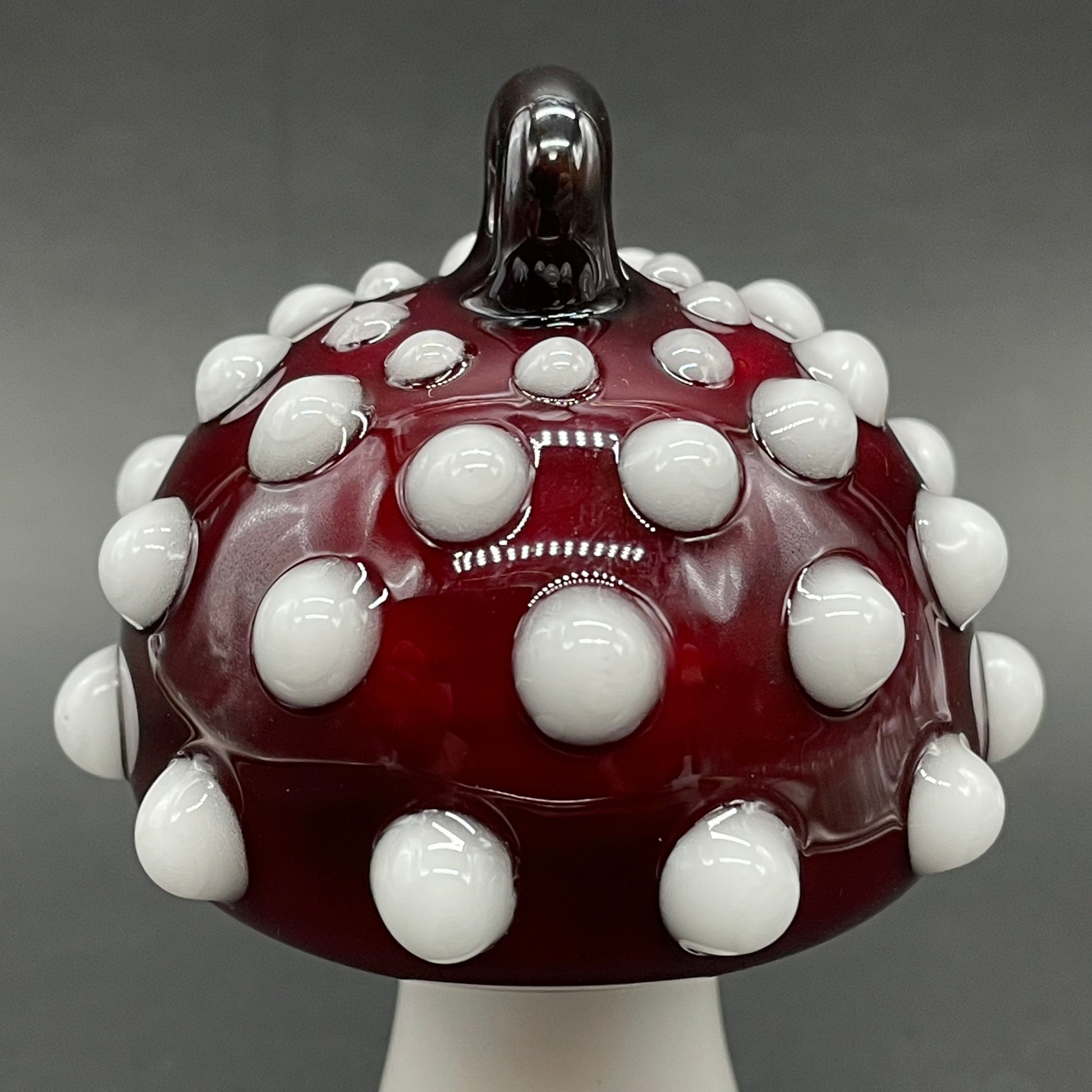 Cyclops mushroom ornament hand blown glass art - Leviathan Glass