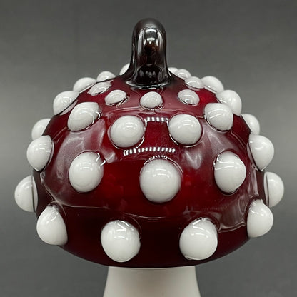 Cyclops mushroom ornament hand blown glass art - Leviathan Glass