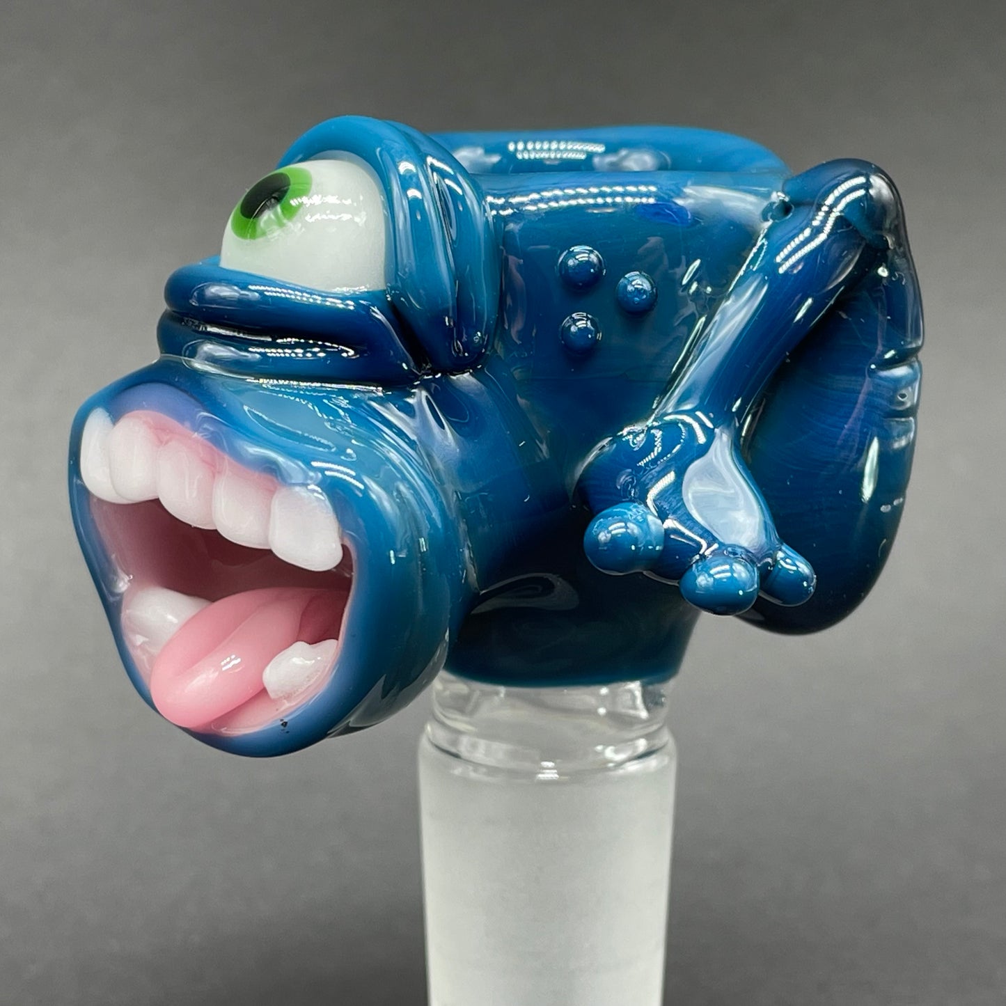Close-up of 18mm boglin slide - handcrafted glass