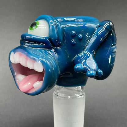 Close-up of 18mm boglin slide - handcrafted glass
