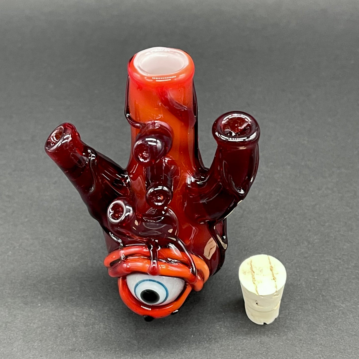 Hand-blown Anatomical glass heart cork jar pendant - Leviathan Glass original