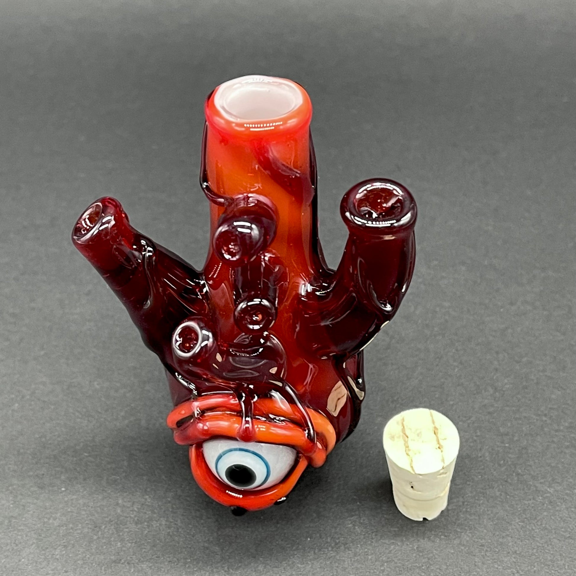 Hand-blown Anatomical glass heart cork jar pendant - Leviathan Glass original