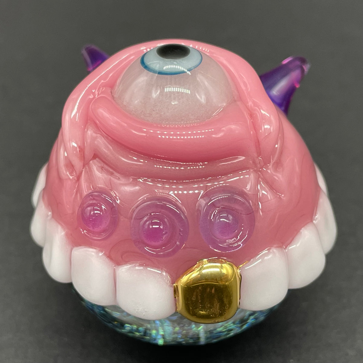 Hand-blown Hungry Dichroic marble - Leviathan Glass original