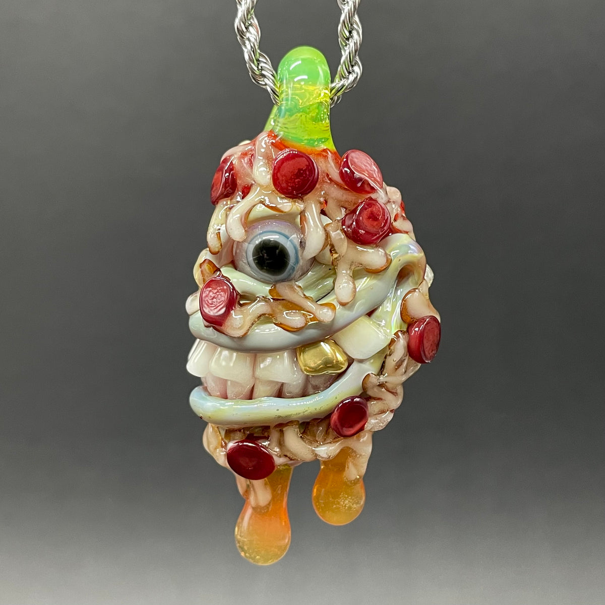 Two halves of one pizza friendship necklace