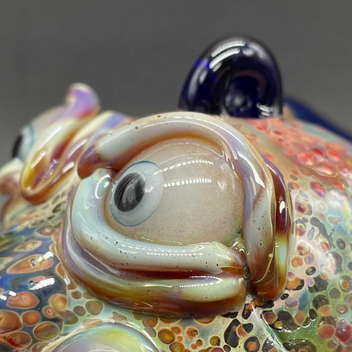 Goblin glass ornament by Leviathan Glass - artisan detail