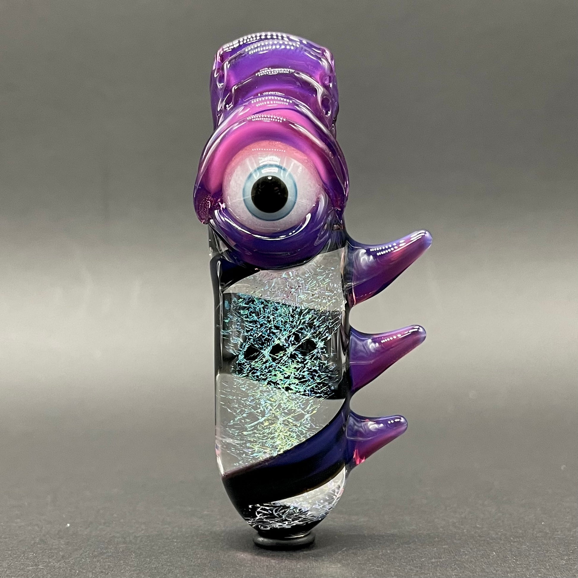 Leviathan Glass Royal jelly dichroic cyclops pendant - hand-blown art