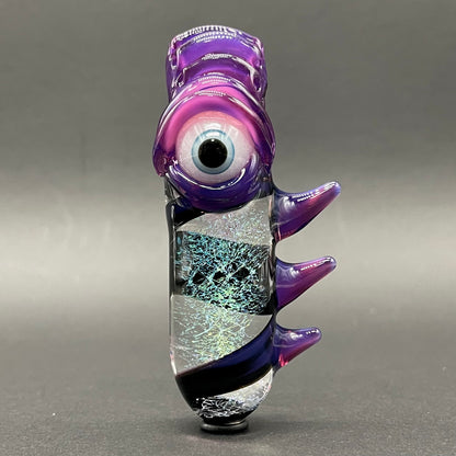 Leviathan Glass Royal jelly dichroic cyclops pendant - hand-blown art