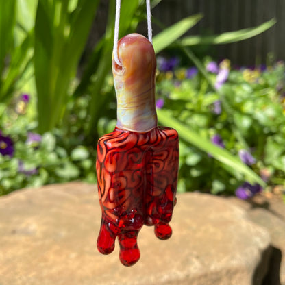 Premium Dreamsicle pendant - collectible glass art