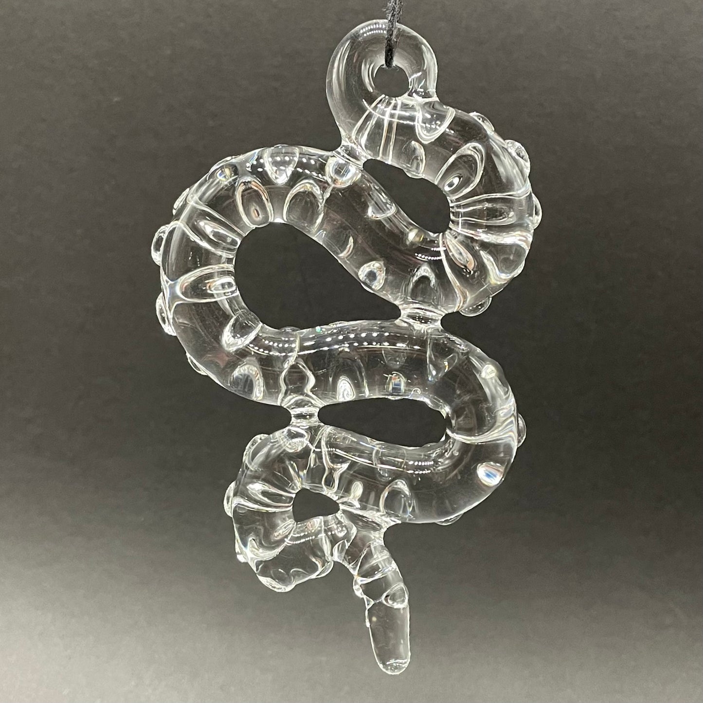 Hand-blown 3 clear tentacle ornaments - Leviathan Glass original