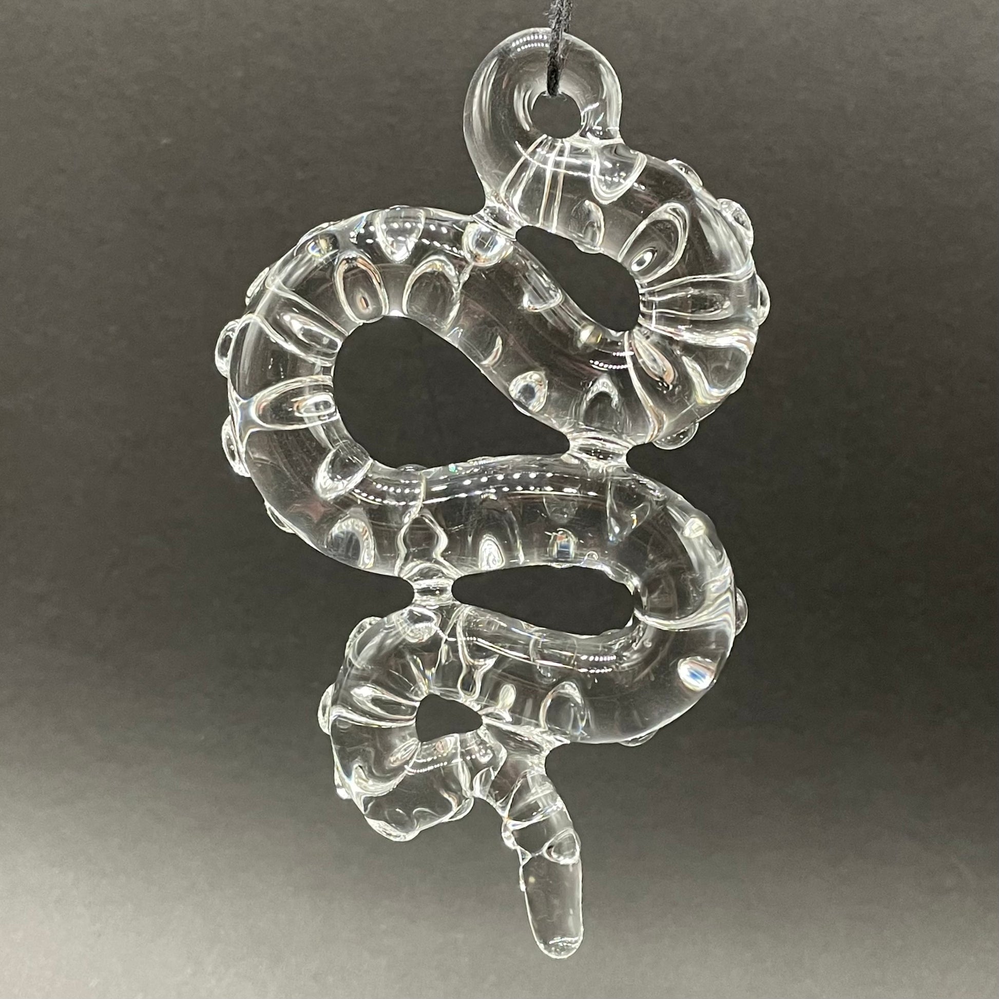 Hand-blown 3 clear tentacle ornaments - Leviathan Glass original