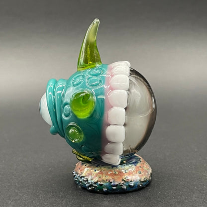 Hand-blown Hungry Dichroic marble - Leviathan Glass original
