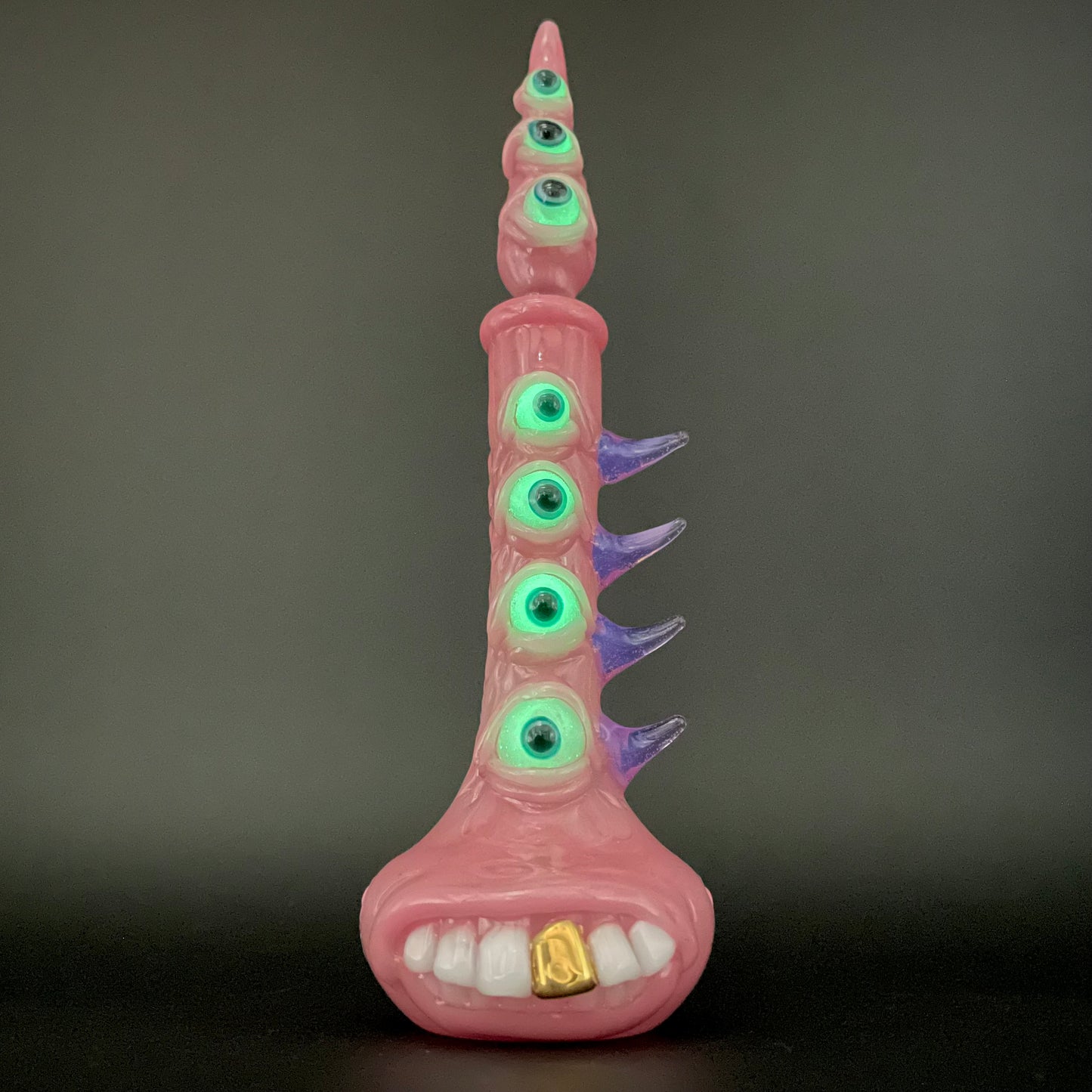 Hand-blown Pink tear Pensieve - Leviathan Glass original