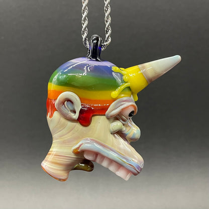 Hand-blown Ice cream kid glass pendant - Leviathan Glass original