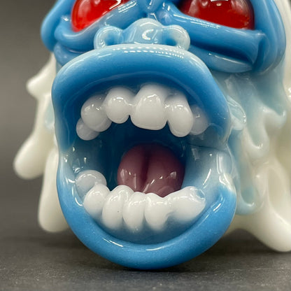 Blown glass yeti pendant