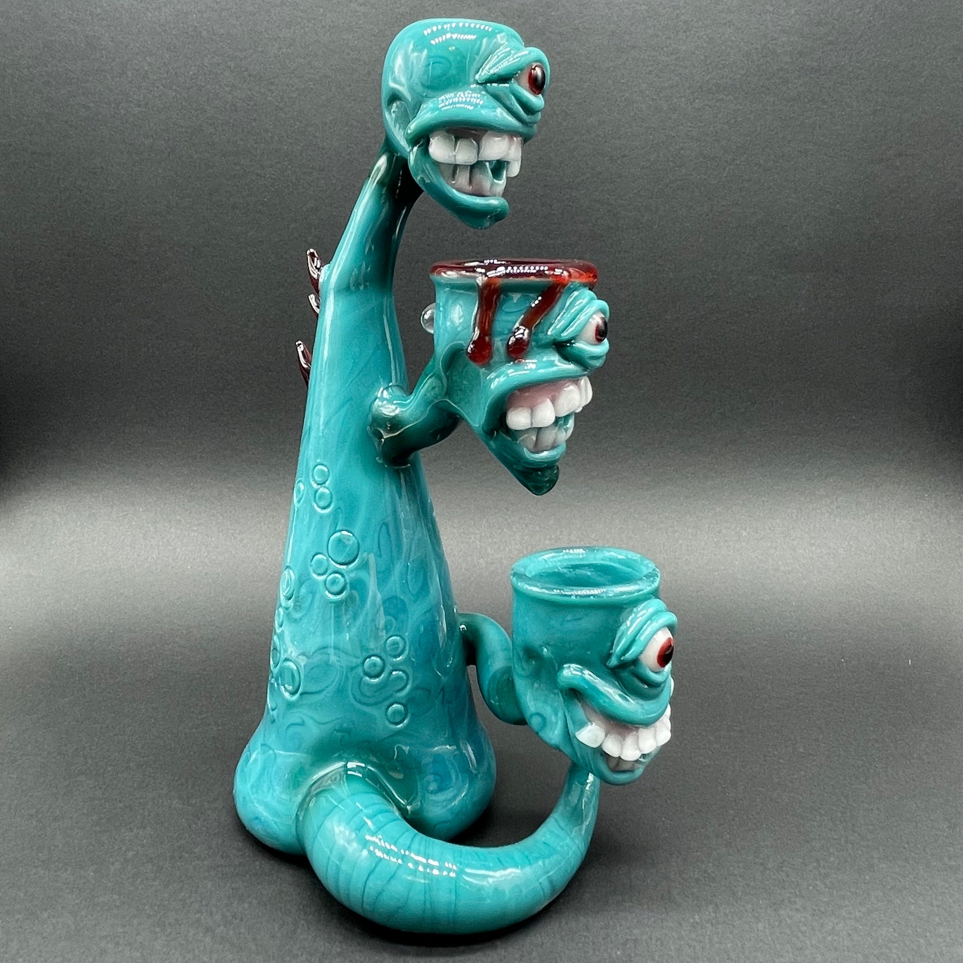 3 headed downdraft incense burner craftsmanship - artisan glass work