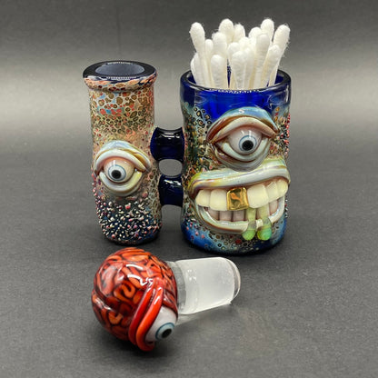 ISO station with brain stopper glass art - premium handcrafted piece